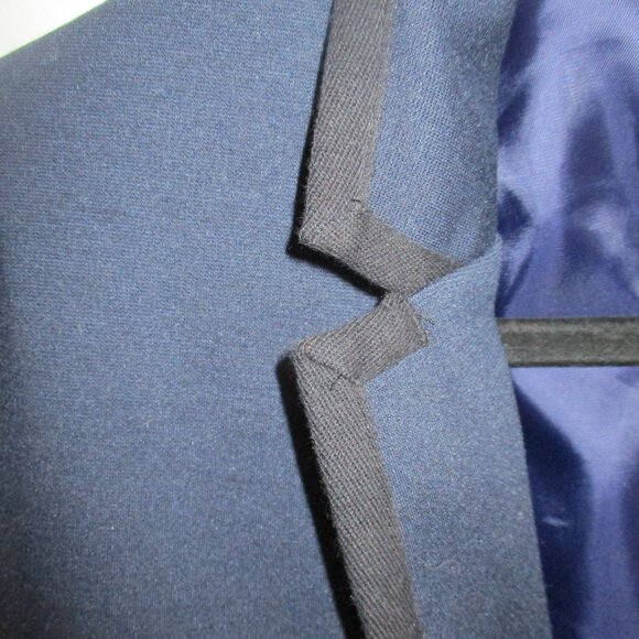 Gap The Classic Academy Blazer Sz. 12 Navy Blue black trim lined m - Picture 3 of 4